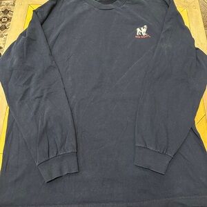 Y2K Big Dog Shirt Mens XL Long Sleeve Bad Attitude Navy Blue
